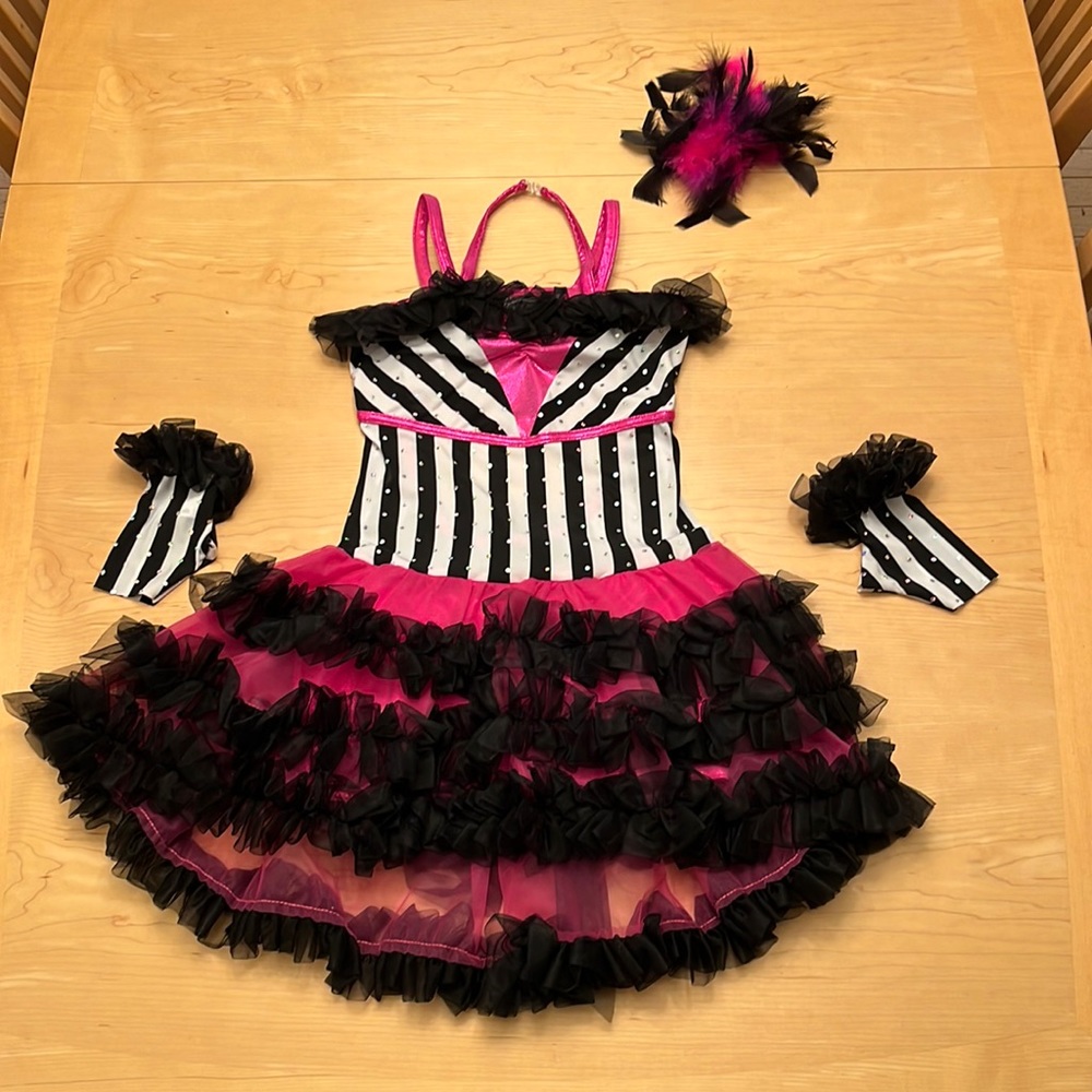 Girls Can-Can Dance or Halloween Costume Sz L